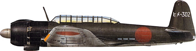 Nakajima B6N2 Tenzan - reproduced with thanks from D Mondey 'Axis Aircraft of World War II' (Chancellor Press)