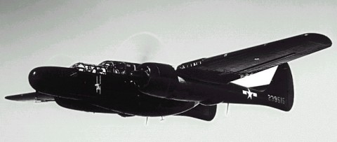 Northrop P-61 Black Widow in full flight. This time the underside is more visible.